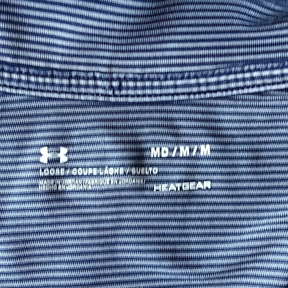 Under Armour Blue Stripes Pullover Long Sleeves Workout Top. Size M - Picture 14 of 17